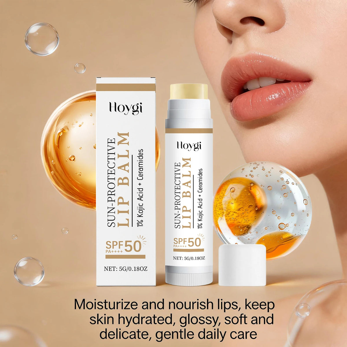SPF 50+ Lip Balm with Kojic Acid & Ceramide | Hoygi