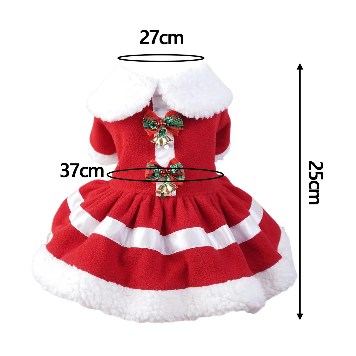 Dog Christmas Costume Dress – Fleece Santa Outfit Small Dogs
