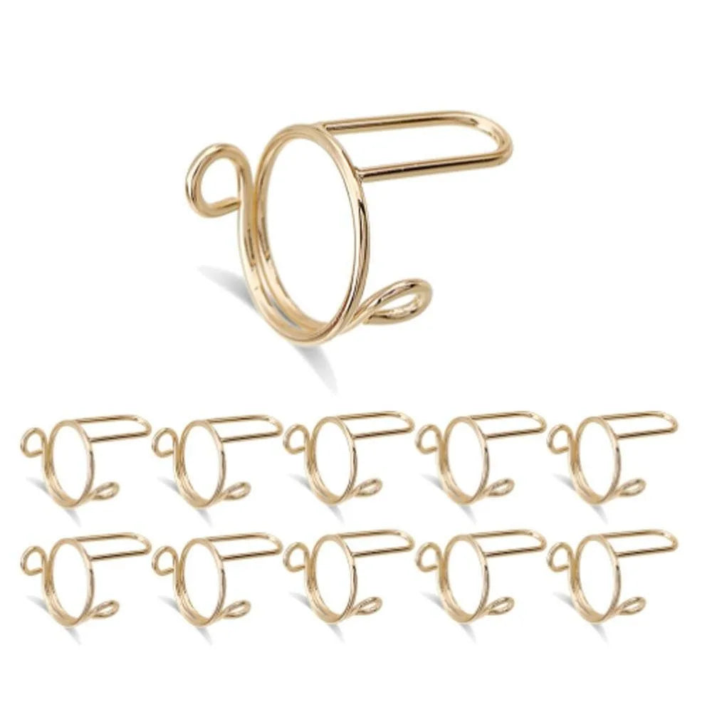 Reusable Gold Fingertip Nail Rings – Y2K Nail Art Set of 10