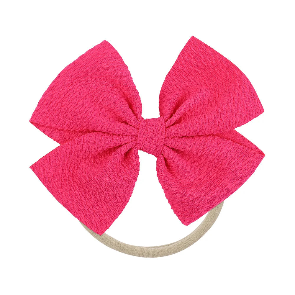 12-Pack Grosgrain Ribbon Hair Bows – Elastic Ponytail Holders