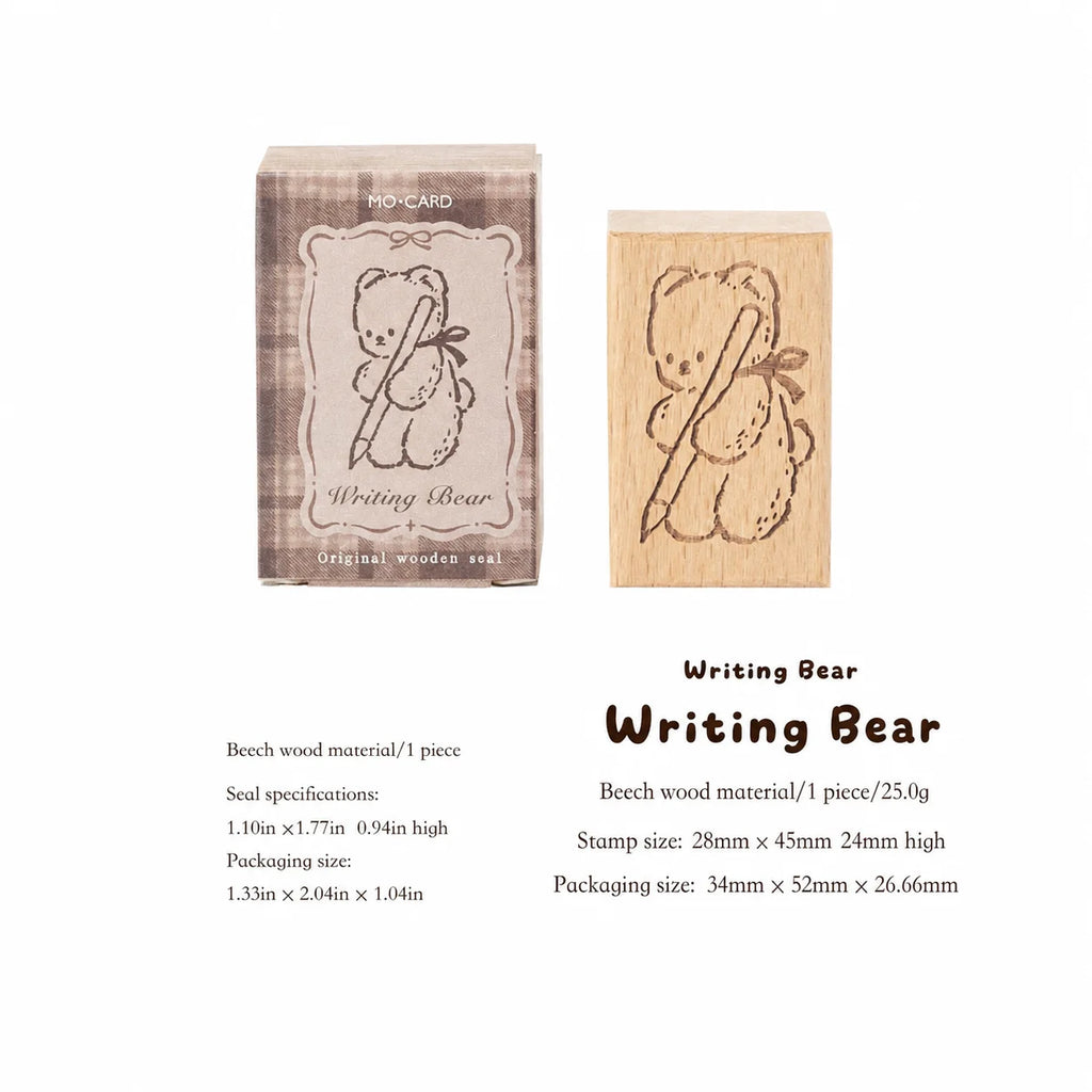 Beech Wood Bear Pattern Decorative Stamp | DIY Craft