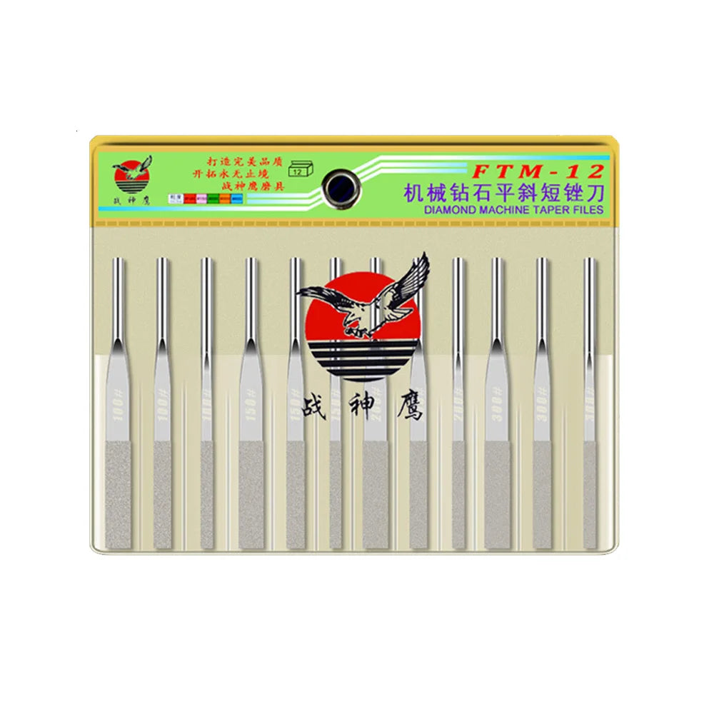 12-Piece Diamond Taper Machine Files for Reciprocating Handpiece