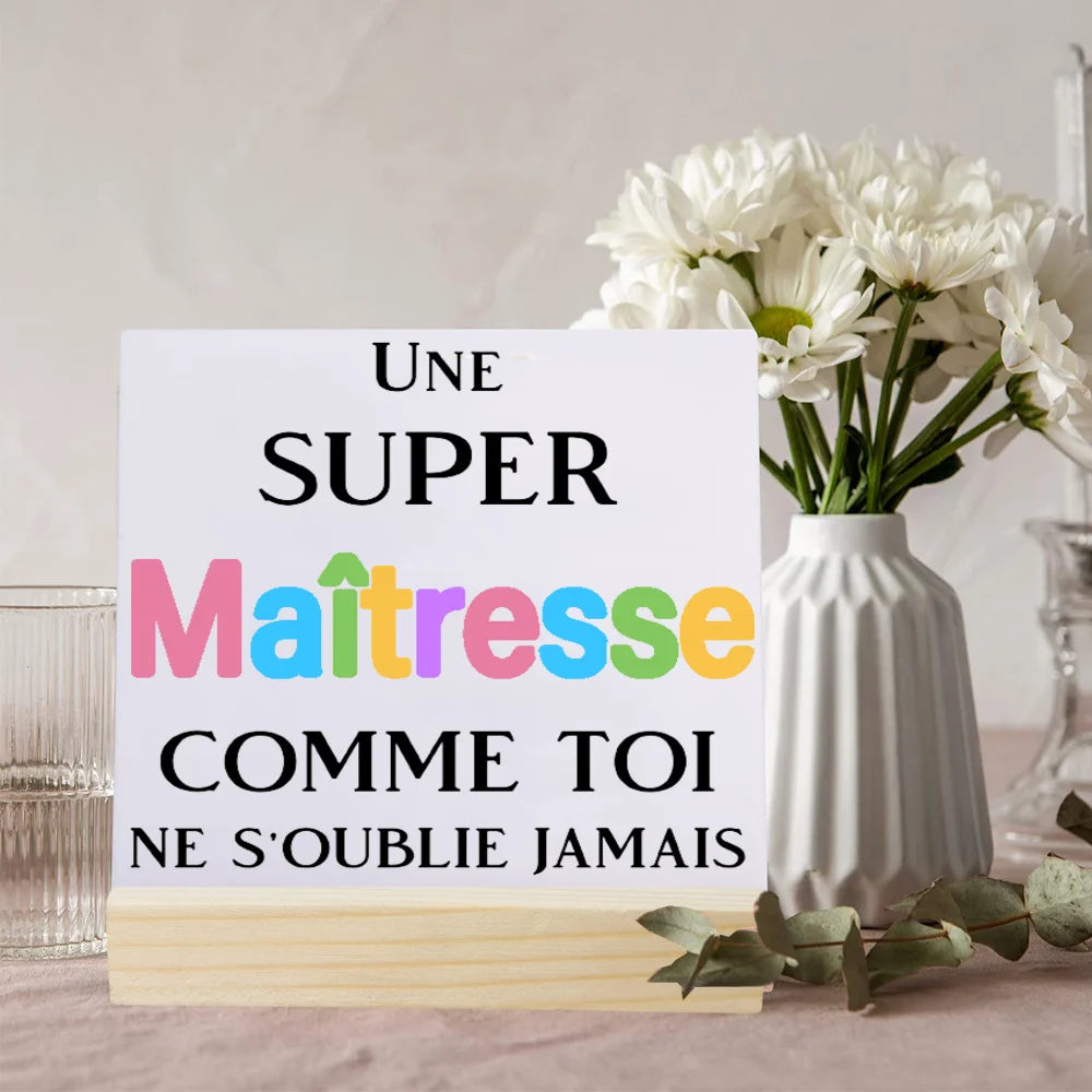 Merci Maîtresse Ceramic Plaque Sign – Teacher Thank You Gift