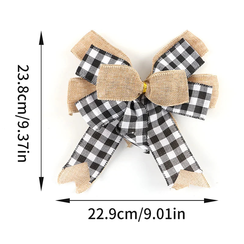 Oversized Christmas Plaid Linen Bow – Holiday Hair & Gift Decor