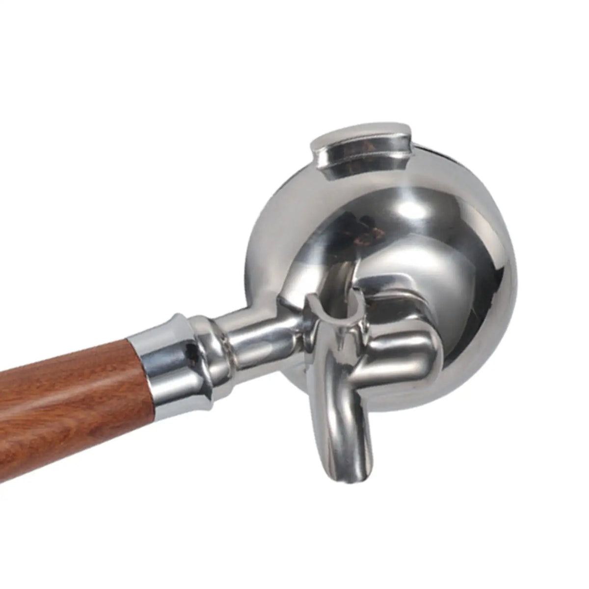 58mm Bottomless Portafilter – Wood Handle Stainless Steel
