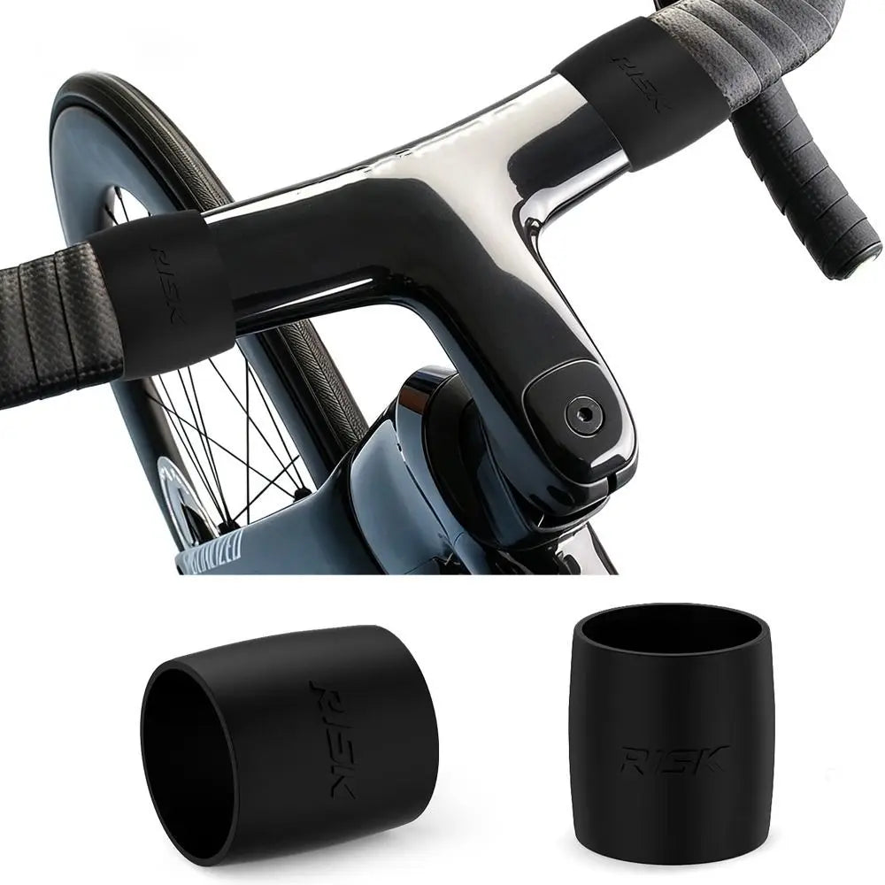2-Pack Silicone Bicycle Handlebar Fixing Rings – Black & Red