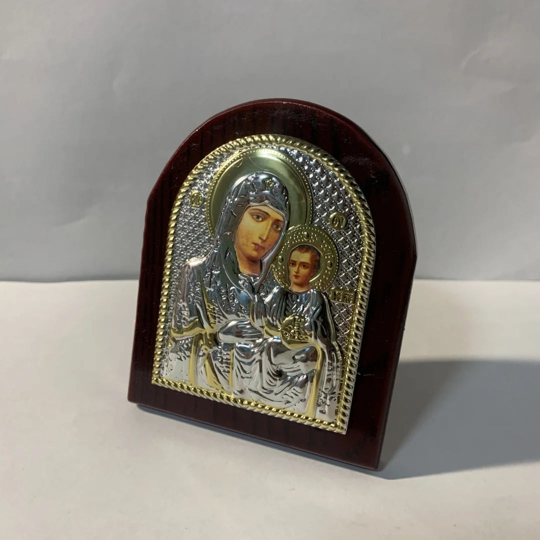 Orthodox Wooden Virgin Mary Icon – Home & Church Décor