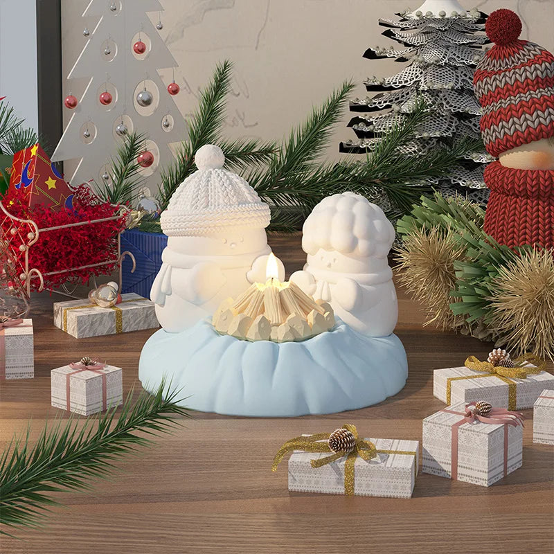 3D Melting Snowman Silicone Mold – Candle, Resin & Cake