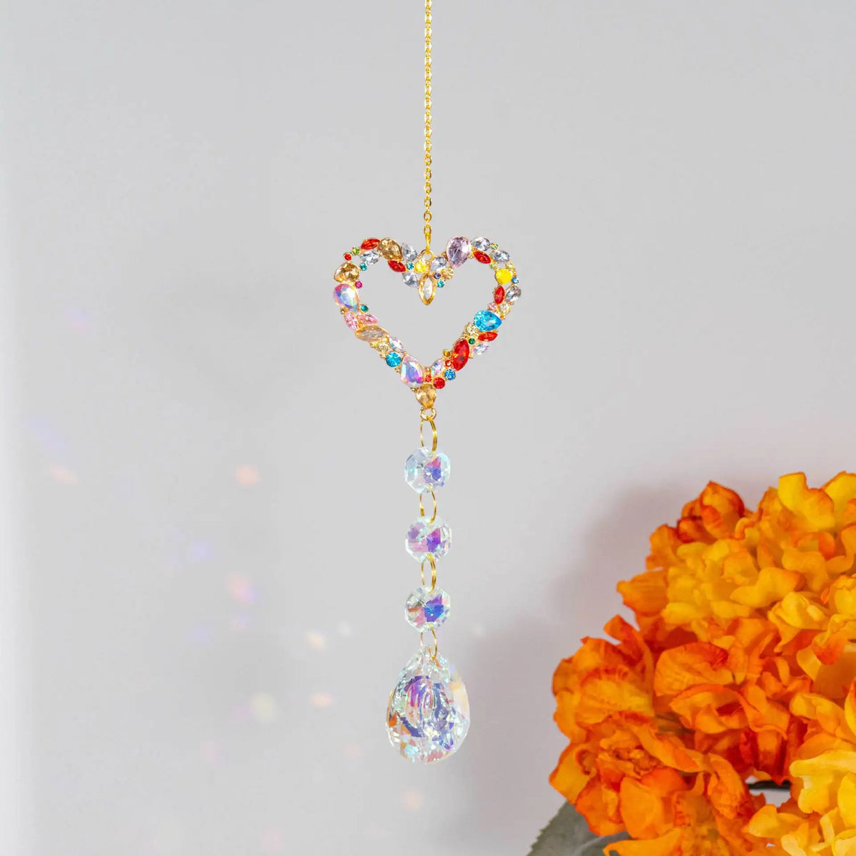 K9 Crystal Sun Catcher Pendant | Rainbow Prism Garden Decor