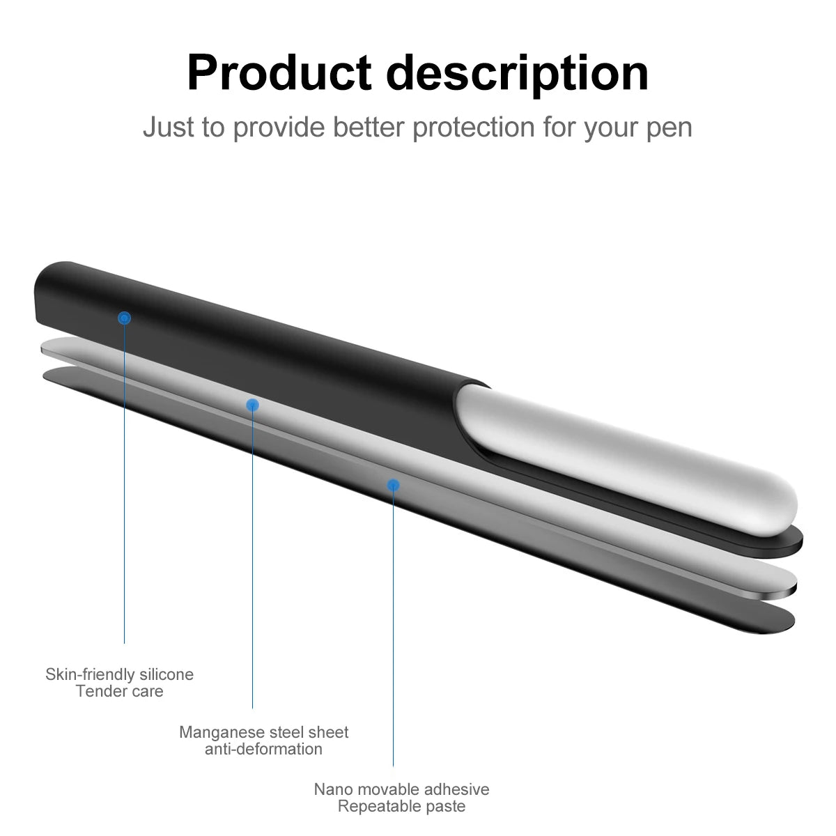 Silicone Stylus Pen Holder Slot for Apple Pencil 2 – Universal