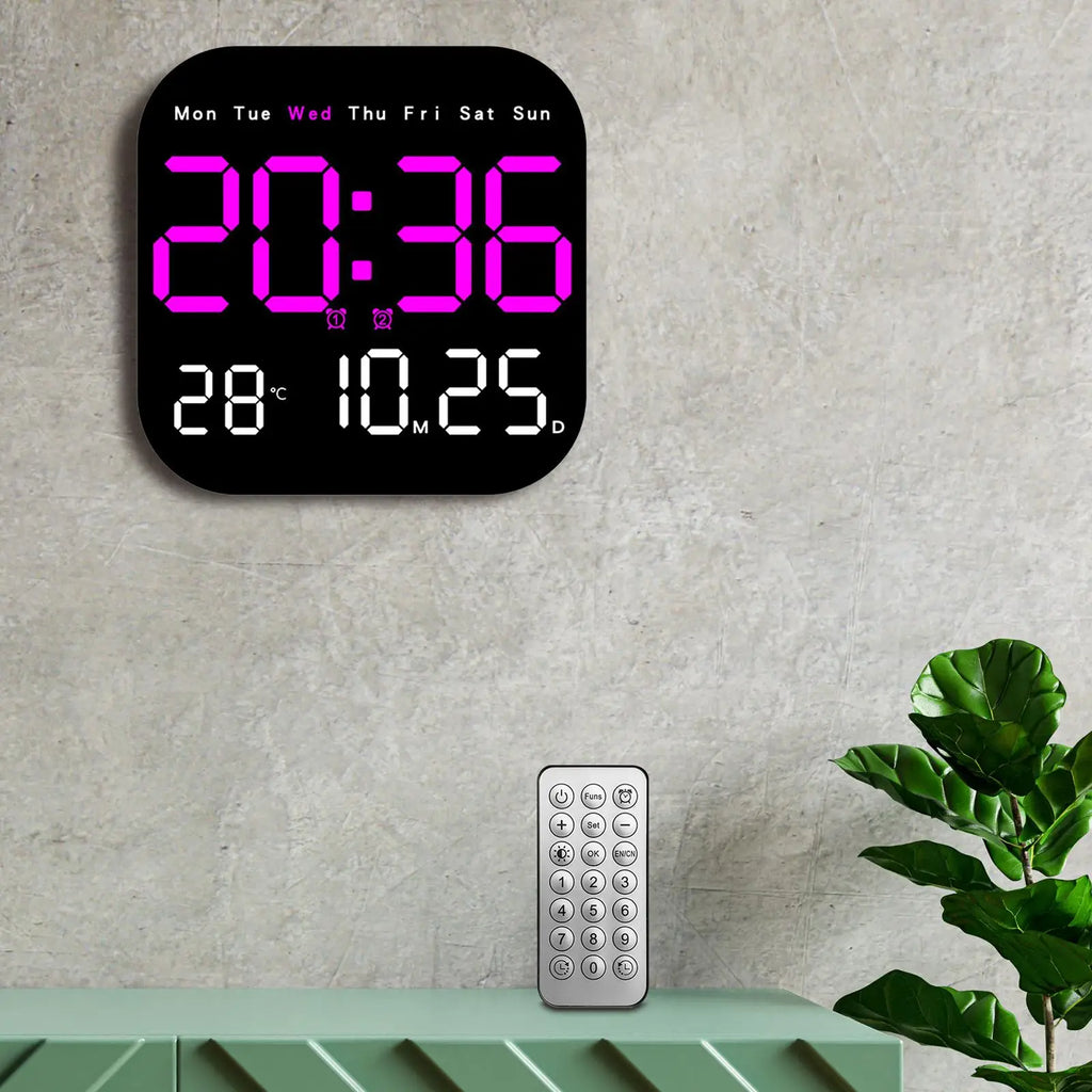 LED Digital Alarm Clock – Calendar, Temperature & Remote