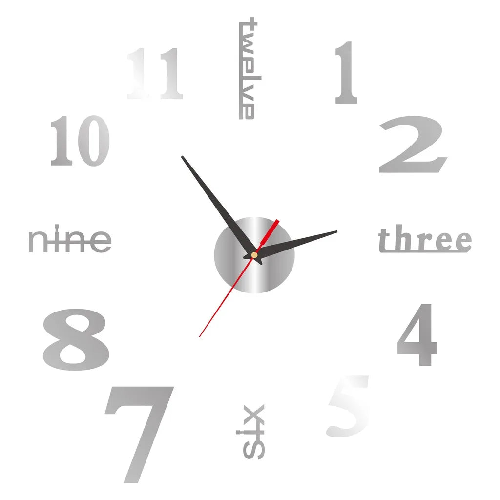 Nordic Minimalist Acrylic Wall Clock – Silent 40cm DIY