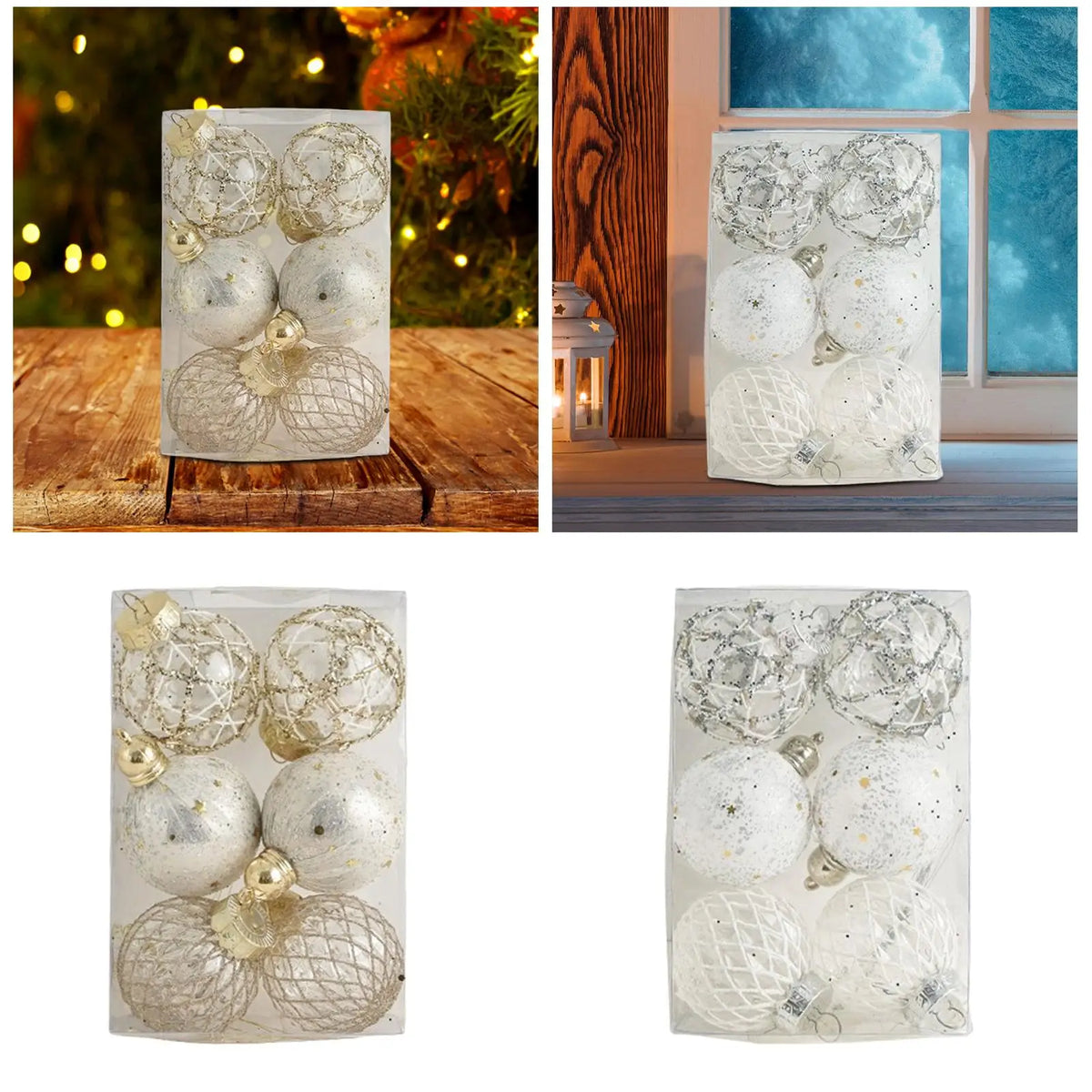Shatterproof Christmas Ball Ornaments Set of 6 – 6cm Glitter