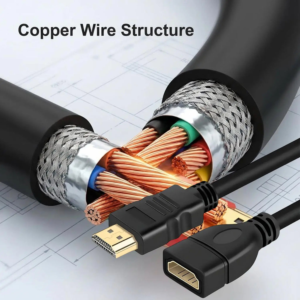 4K HDMI 2.0 Male to Female Extension Cable – TV PS5 Projector
