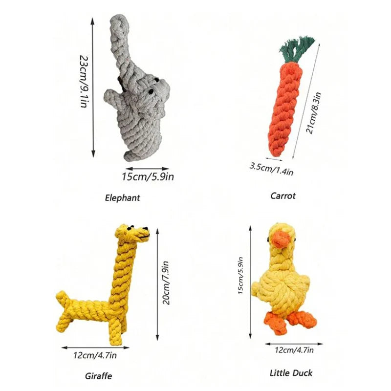 Hand-Woven Rope Knot Animal Chew Toy for Small & Medium Dogs