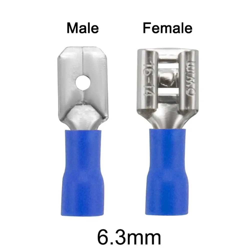 50-Pack Insulated Crimp Spade Terminal Connectors 2.8/4.8/6.3mm