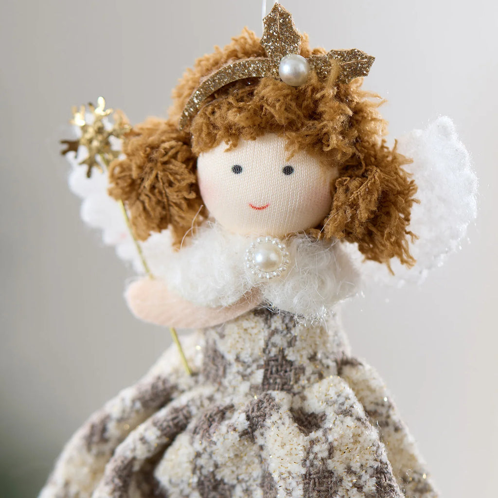Angel Girl Christmas Tree Ornament – Fabric Doll Pendant