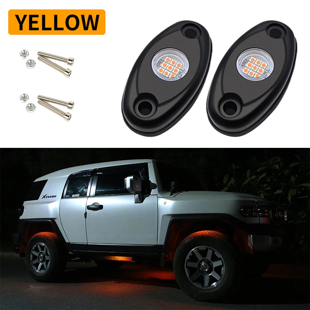 9-LED RGB Rock Light IP67 Underbody Lamp – Jeep Truck ATV UTV