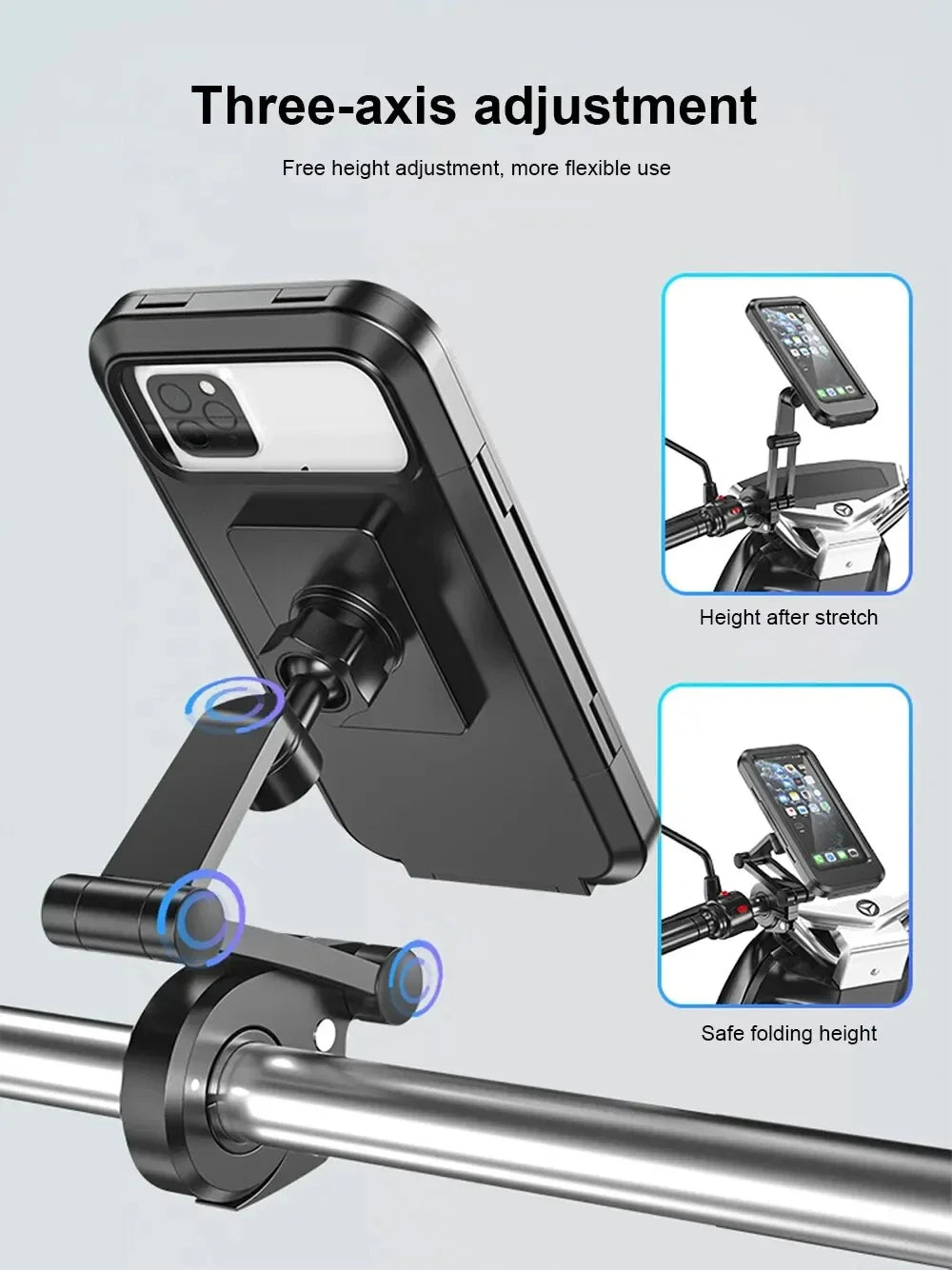 Waterproof 360° Swivel Phone Mount for Motorcycle & Bike