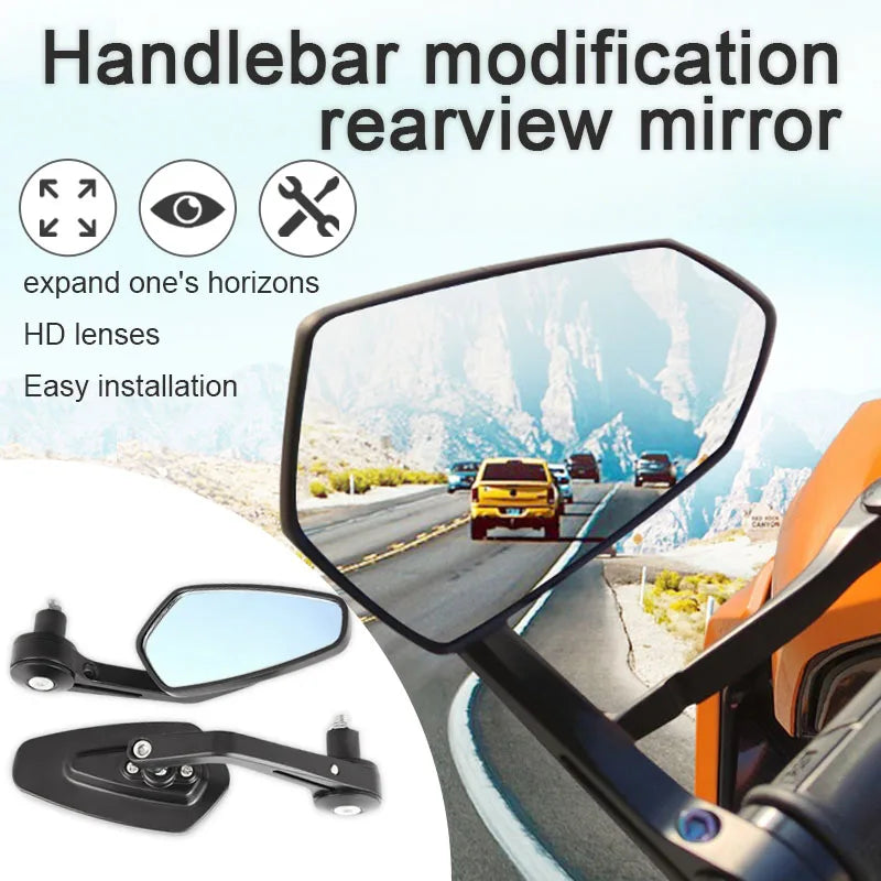 Universal Motorcycle Handlebar End Rearview Mirrors – CNC Aluminum