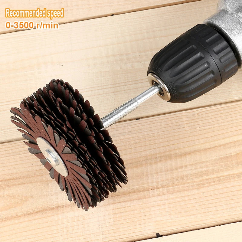 80mm Radial Abrasive Brush – Sandpaper Polishing Wheel for Wood