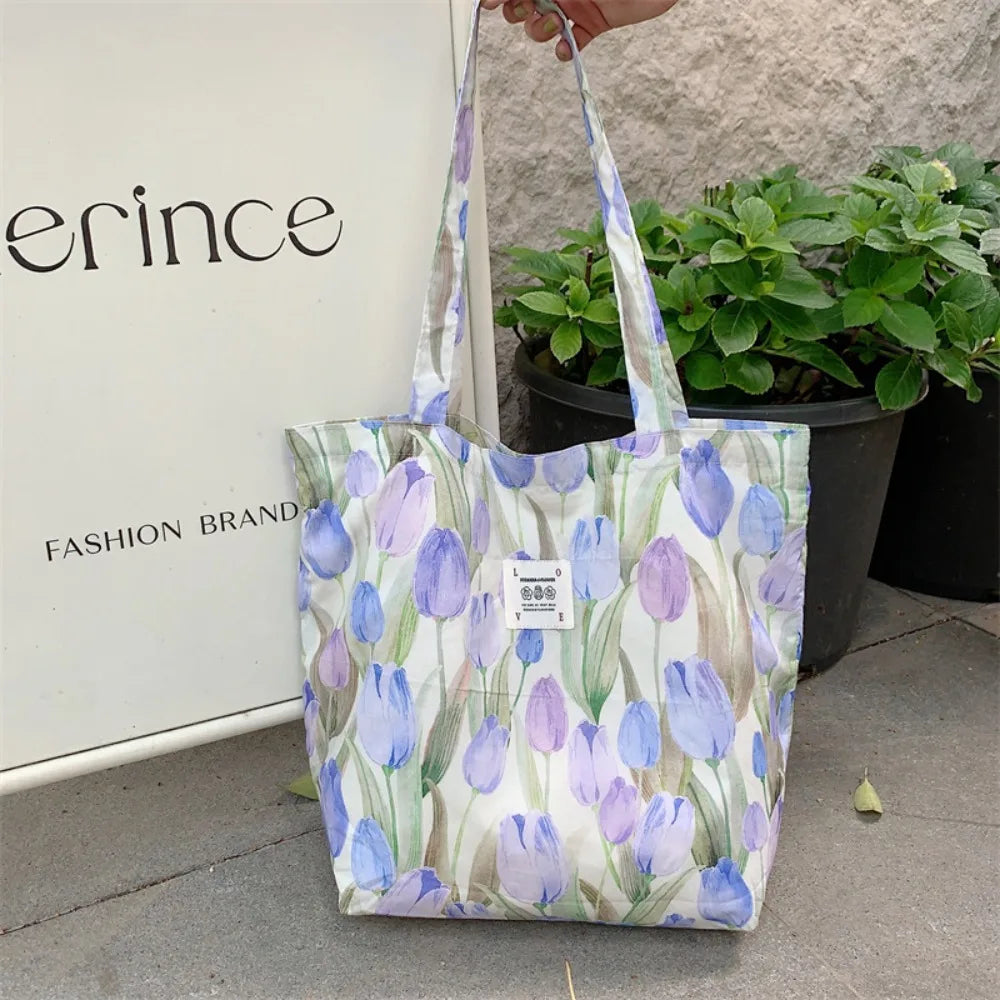 Women's Vintage Floral Cotton Shoulder Bag – Large Tote