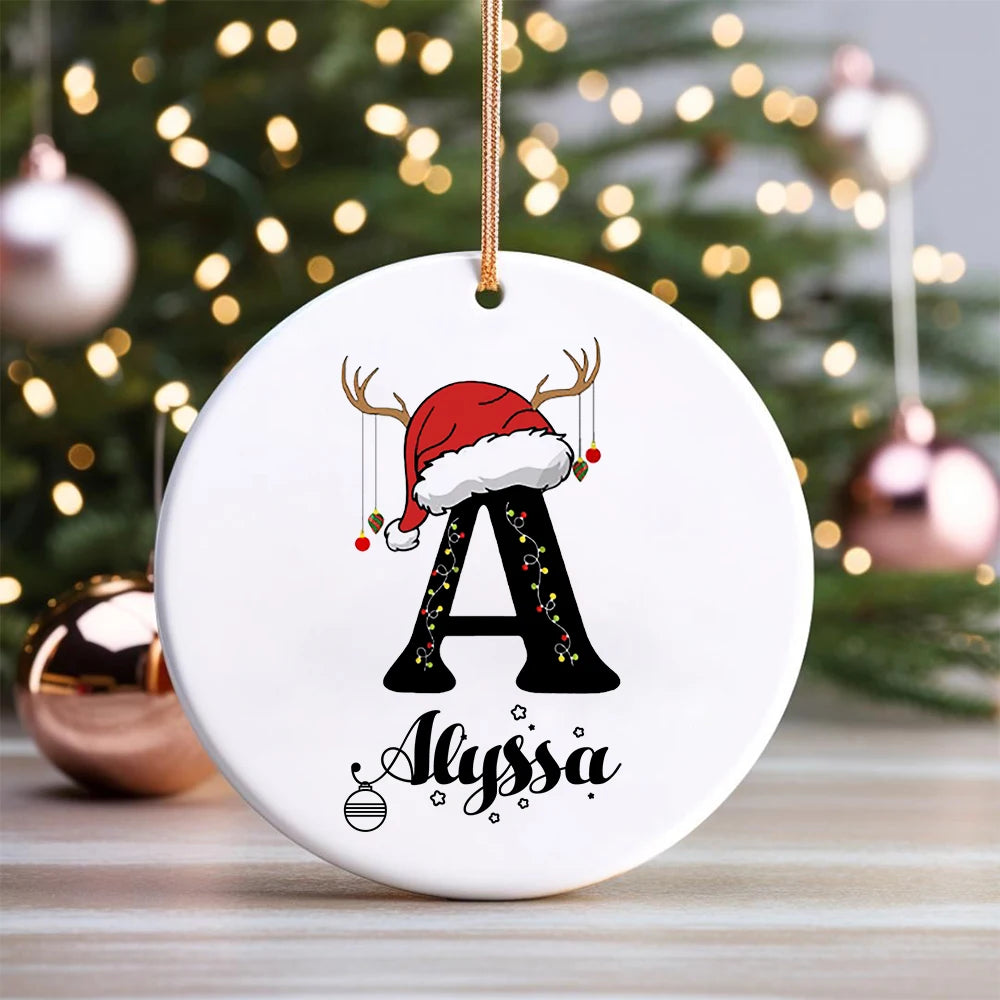 Personalized Baby's First Christmas Ceramic Bauble Ornament