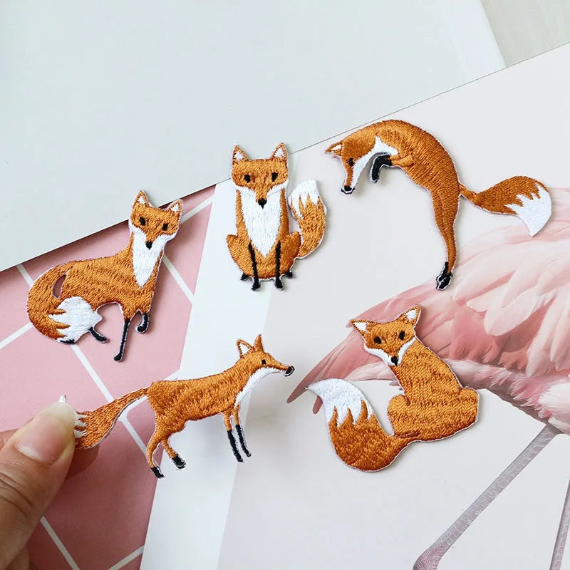 Fox Embroidery Iron-On Patch – DIY Applique for Clothing