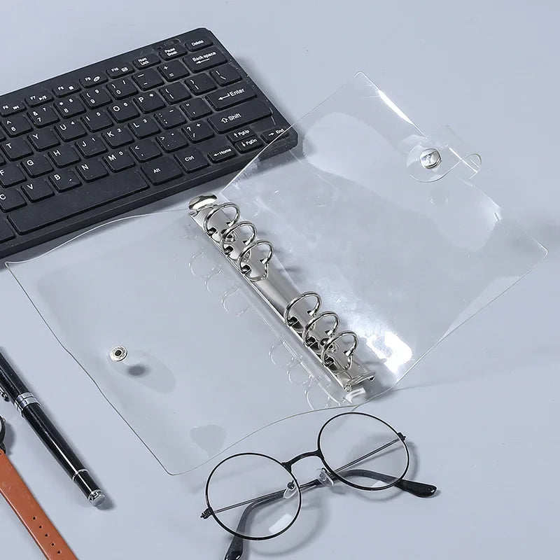 A5 A6 A7 Transparent PVC Loose Leaf Binder Folder 6-Ring