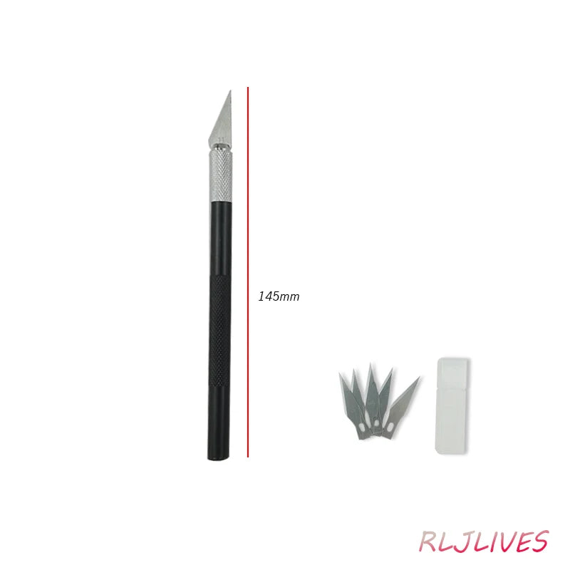 Leather Carving Knife Pen – Aluminum Handle + 5 Blades