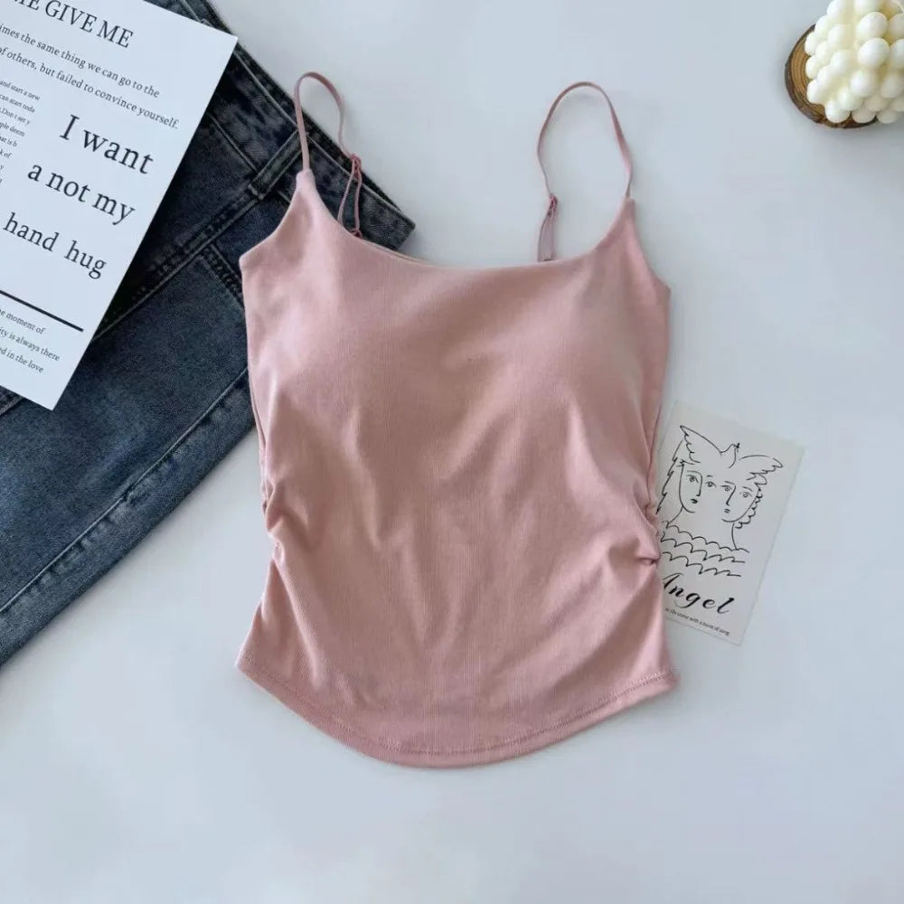 Women's Padded Camisole Suspender Vest – Slim Fit Tank Top