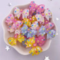 20PCS Kawaii Glitter Star Bow Resin Flatback Craft Embellishments
