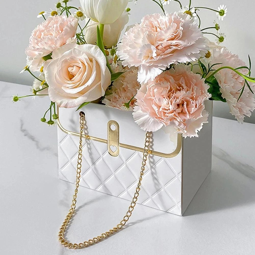 Foldable Flower Tote Gift Box Bag – Rose Bouquet & Candy Pack