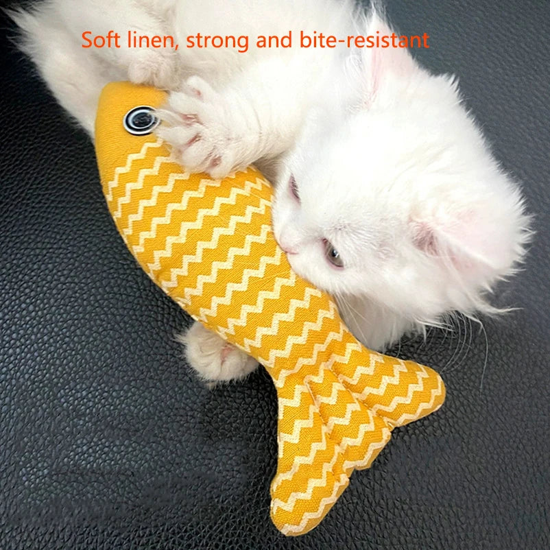 Linen Simulation Fish Cat Toy – Teeth Grinding & Boredom Buster