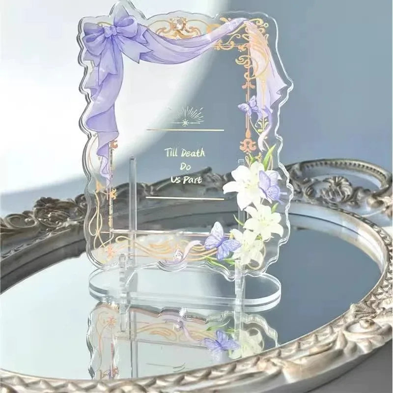 Wedding Bow Floral Acrylic Photo Frame – 3" Polaroid Stand