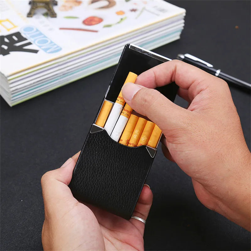 Stainless Steel PU Cigarette Case – Multifunction Card Holder
