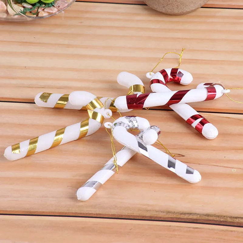 6-Pack Mini Candy Cane Christmas Tree Ornaments 2.5x7cm