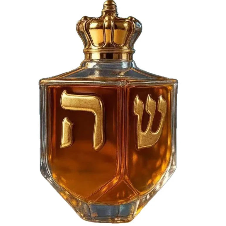 Judaica Star of David Glass Wine Decanter | Purple Crown Lid