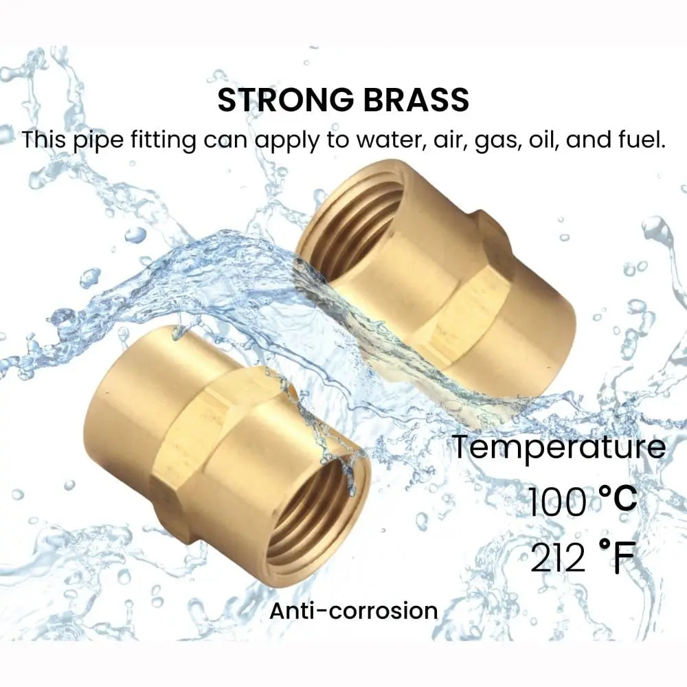 Brass NPT Female Coupling – Air Hose & Pipe Fitting Adapter