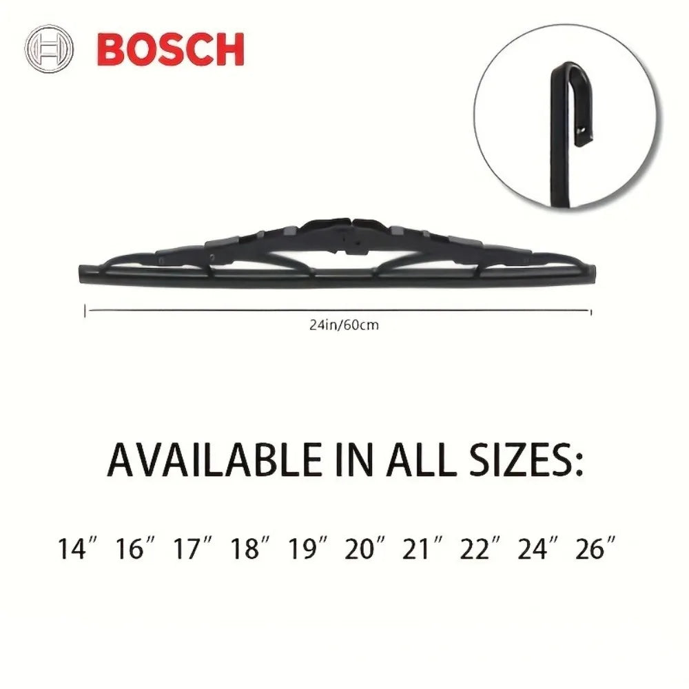 Bosch ECOPLUS Wiper Blades U-Type Hook 14–26 Inch | Low Noise