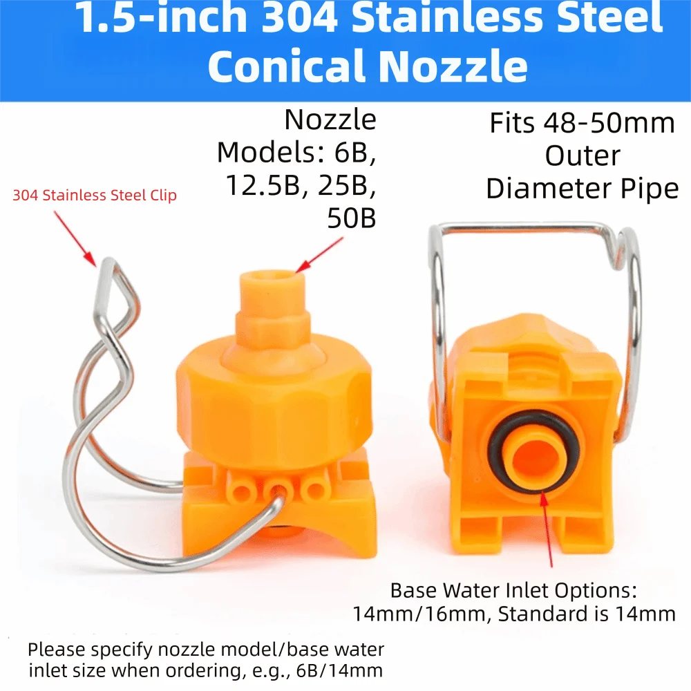 Clip-On Adjustable Fan Spray Atomizing Nozzle – Plastic