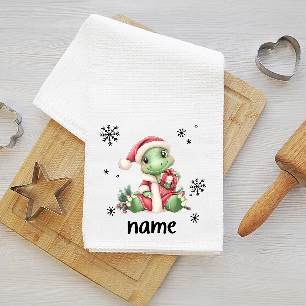 Personalized Christmas Tea Towel – Festive Holiday Kitchen Gift