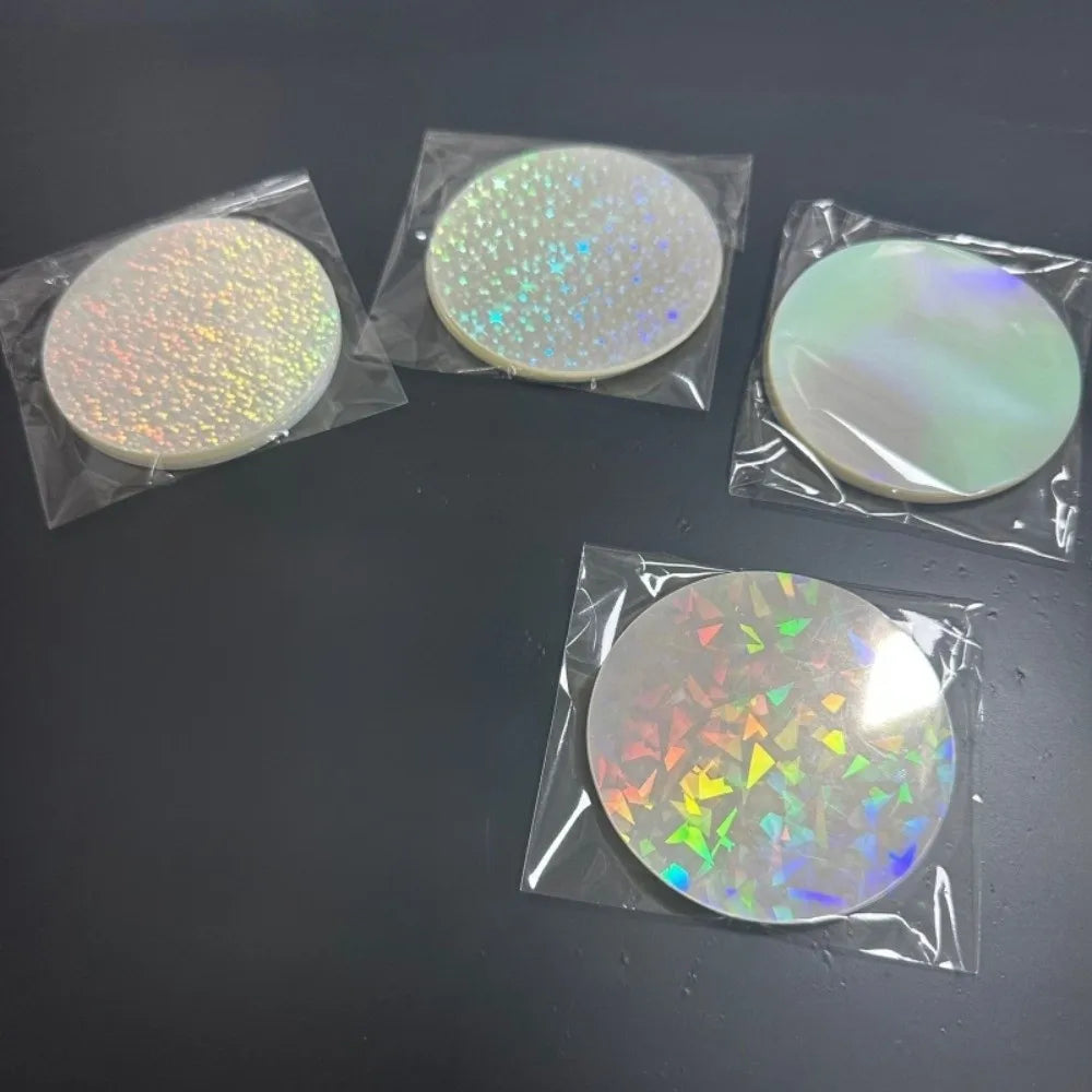 100-Pack Laser Film PVC Badge Covers – 58mm Star Pattern DIY