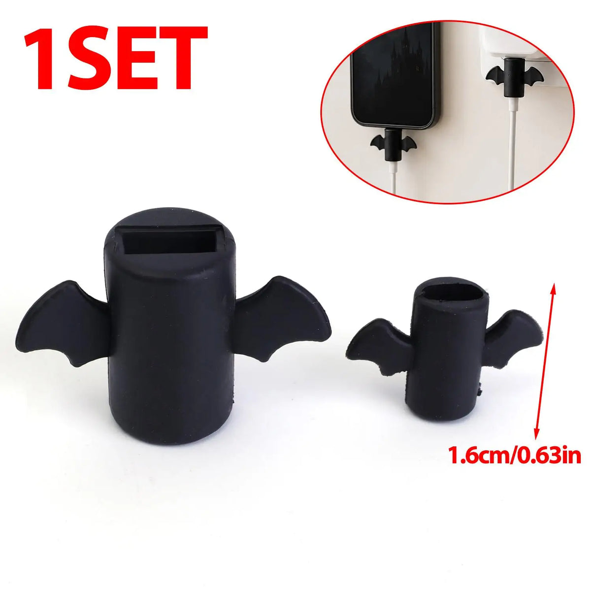 Silicone Wing Cable Protector for iPhone – Bat & Angel Style