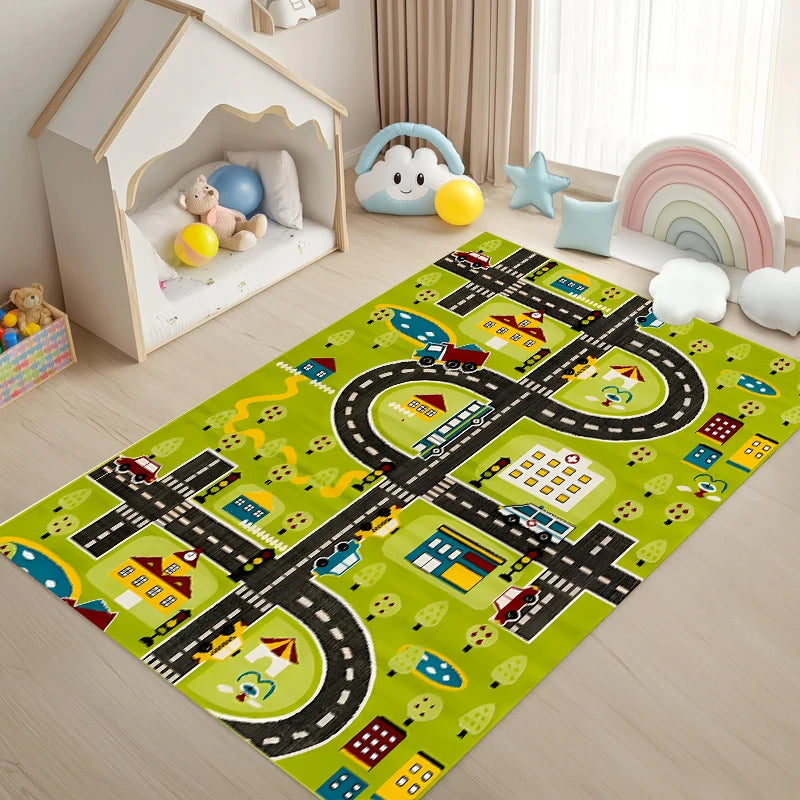 Kids City Traffic Play Mat – Non-Slip Educational Area Rug