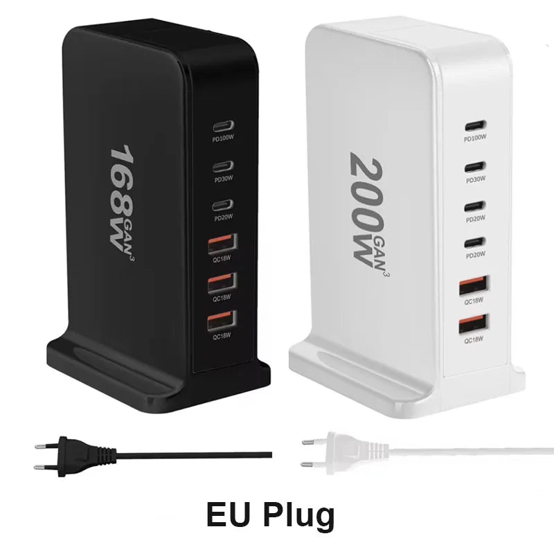OULLX 200W GaN 6-Port USB-C PD Desktop Fast Charger