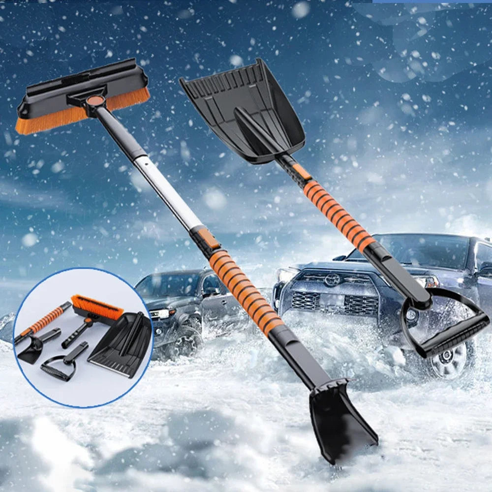 Retractable Car Ice Scraper & Snow Brush Shovel Combo