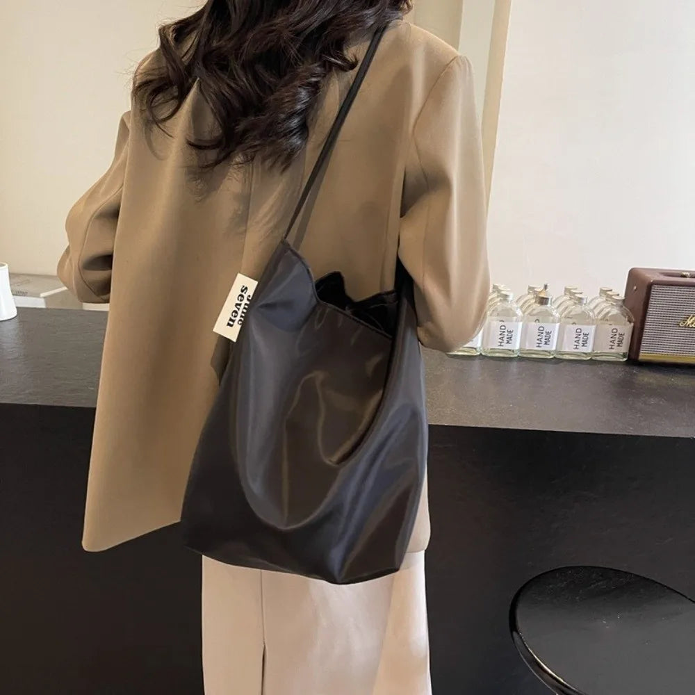 Large Capacity Soft Nylon Shoulder Tote Bag for Women