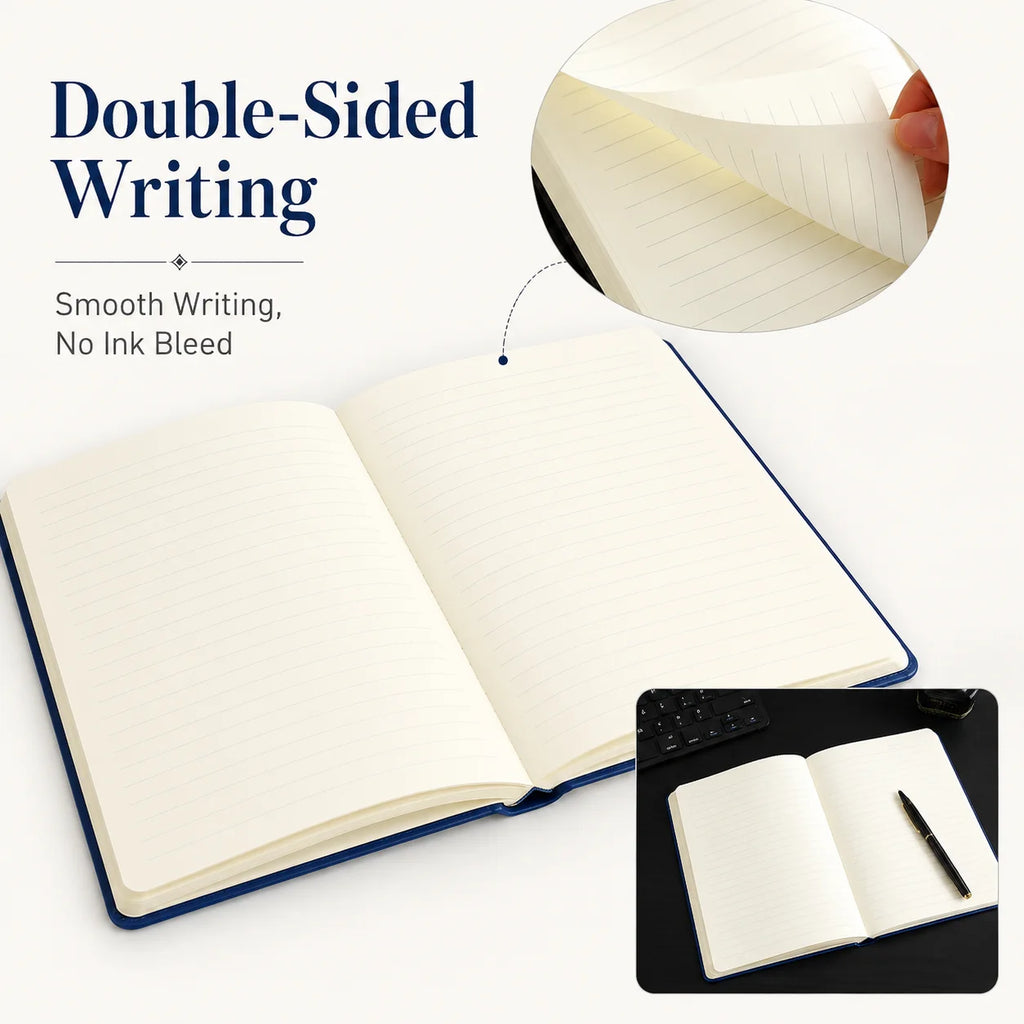 A5 PU Leather Notebook 200 Pages Lined Journal | Work & Study