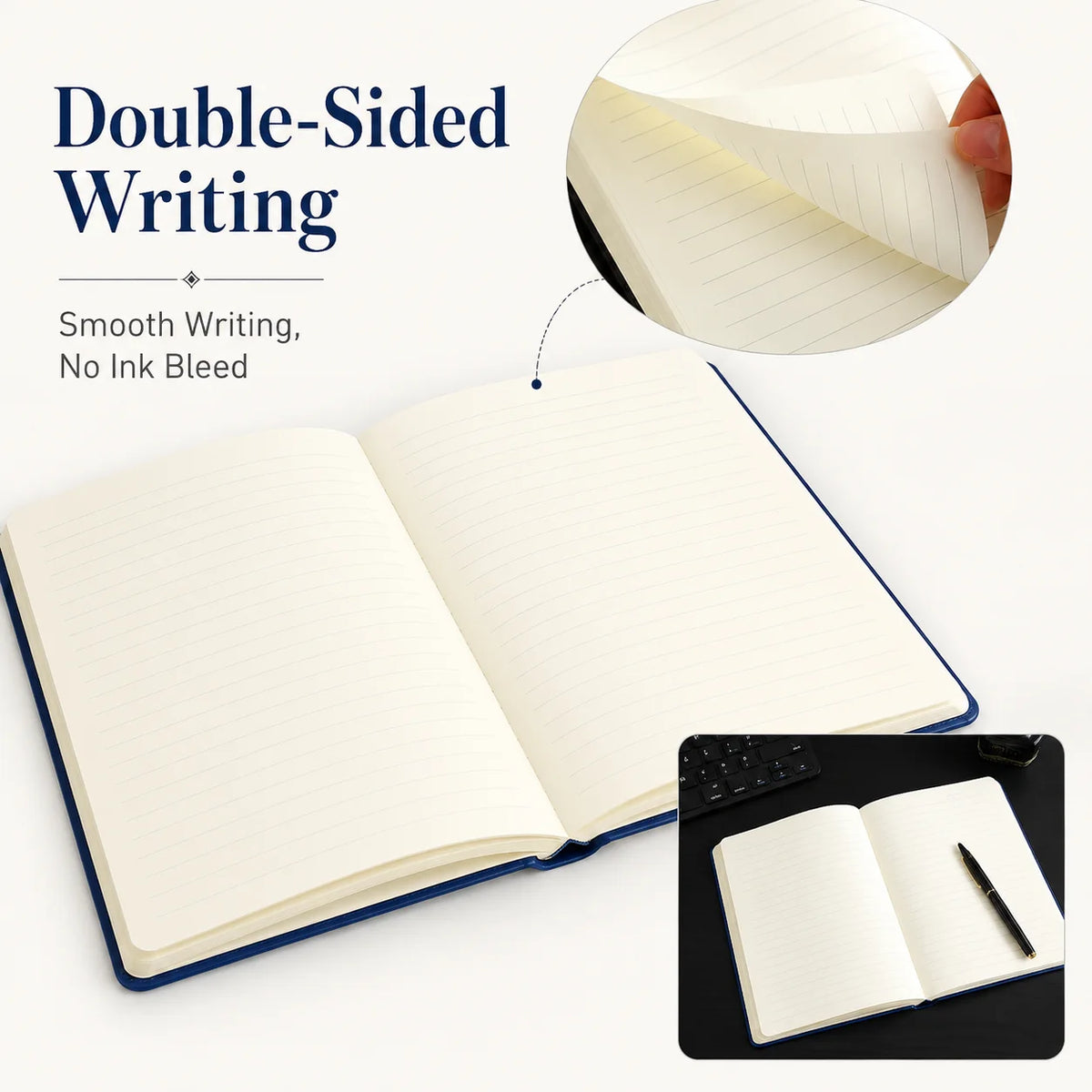 A5 PU Leather Notebook 200 Pages Lined Journal | Work & Study